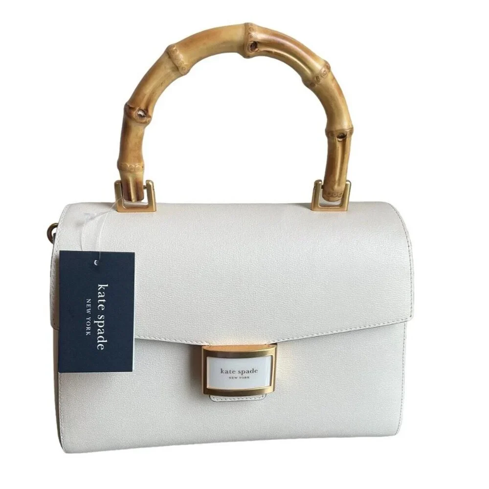 kate spade New York Katy Textured Leather Bamboo Medium Top Handle Satch… - Picture 10 of 11